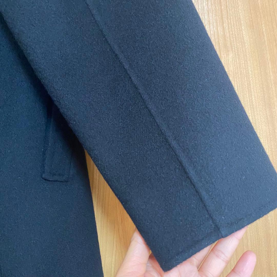 美品　green label relaxing ノーカラーコート ブラック