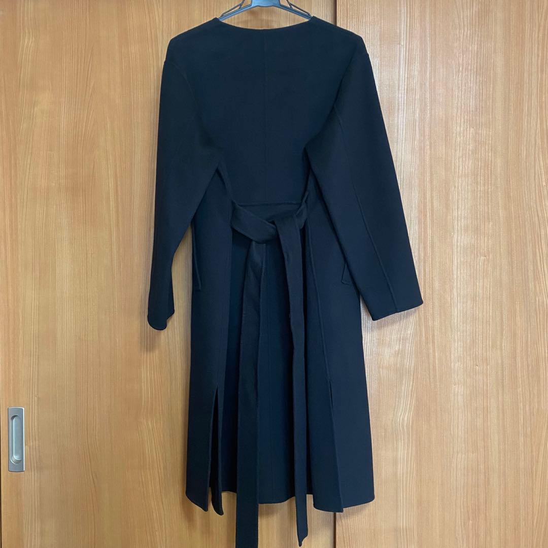 美品　green label relaxing ノーカラーコート ブラック