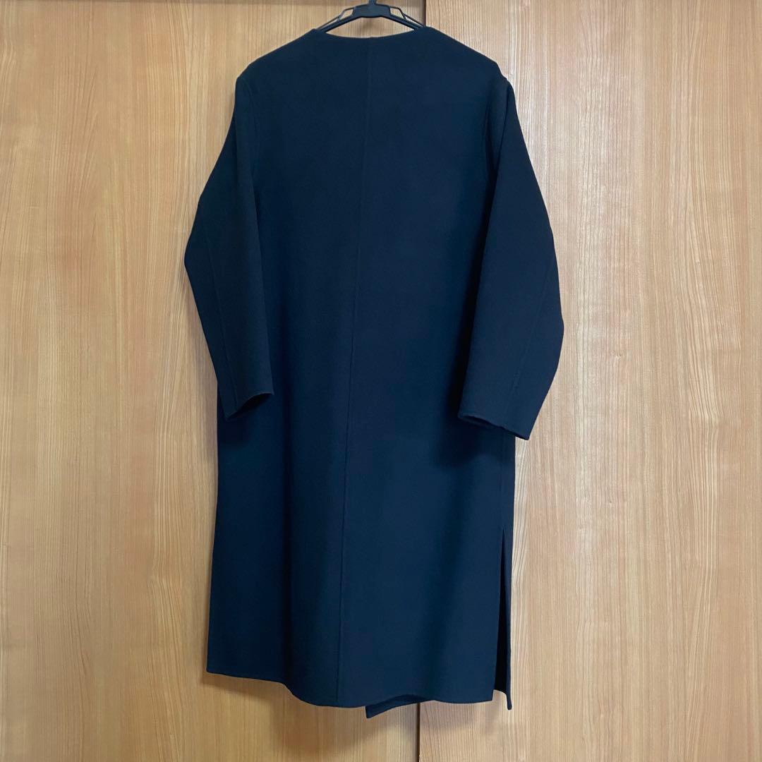 美品　green label relaxing ノーカラーコート ブラック