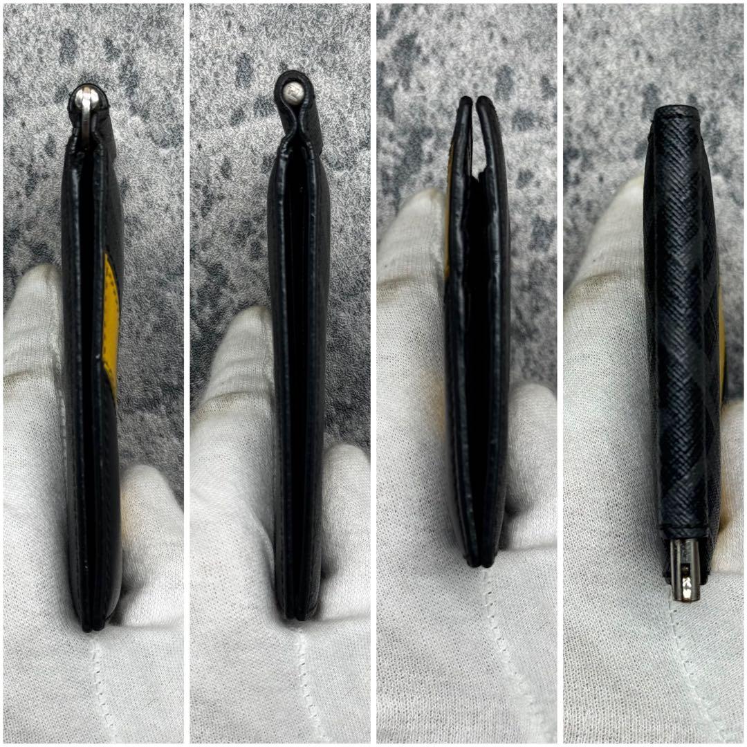 美品✨フェンディ マネークリップ ズッカ ダイアゴナル 折り財布 黒