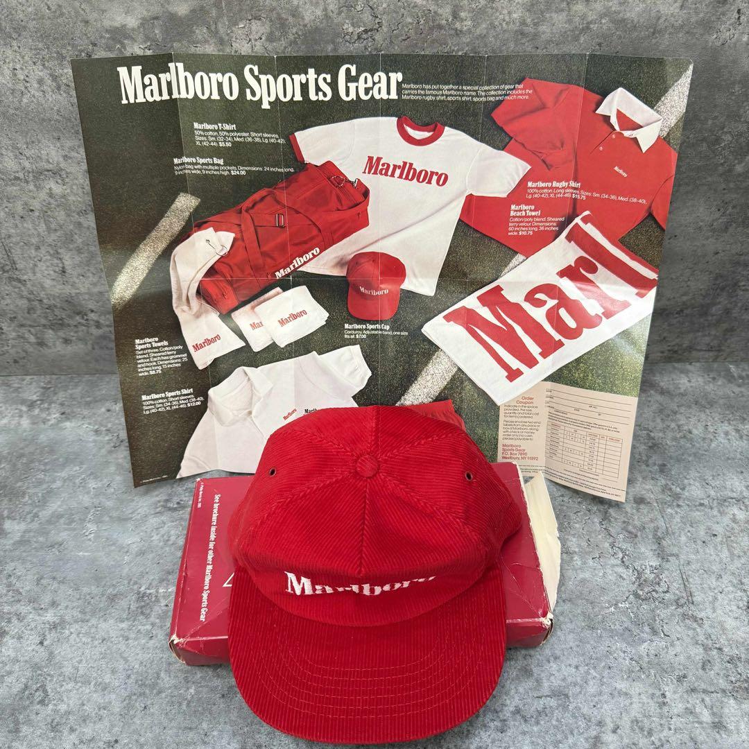 Marlboro Sports Cap レッド コーデュロイ 80s USA製