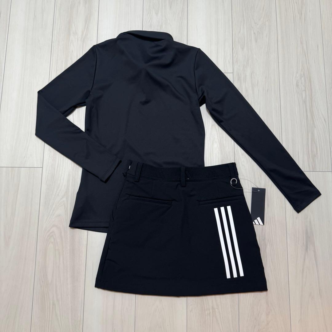 アディダス セットアップ 長袖 裏起毛 スカート 秋冬 かわいい S ブラック