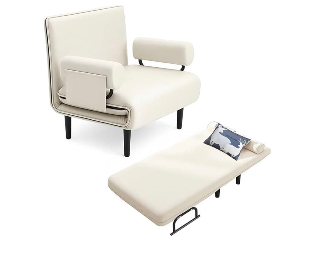 ソファベッド 折りたたみ リクライニングチェア 5段階調節 組立簡単 Lサイズ