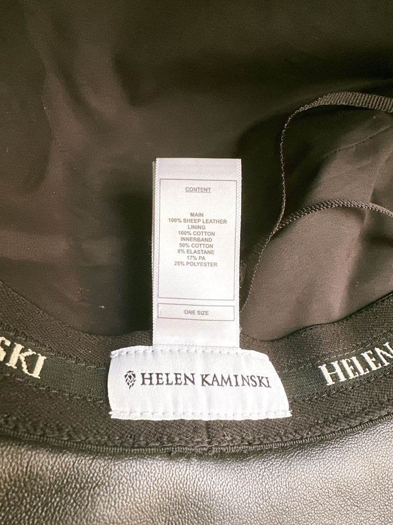 滝沢眞規子さん紹介　ヘレンカミンスキー　レザー バケットハット 黒