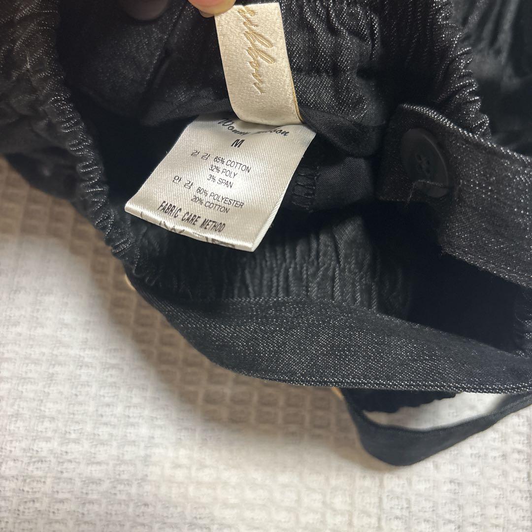 スカート Wonny Ribbon Black denim skirt M