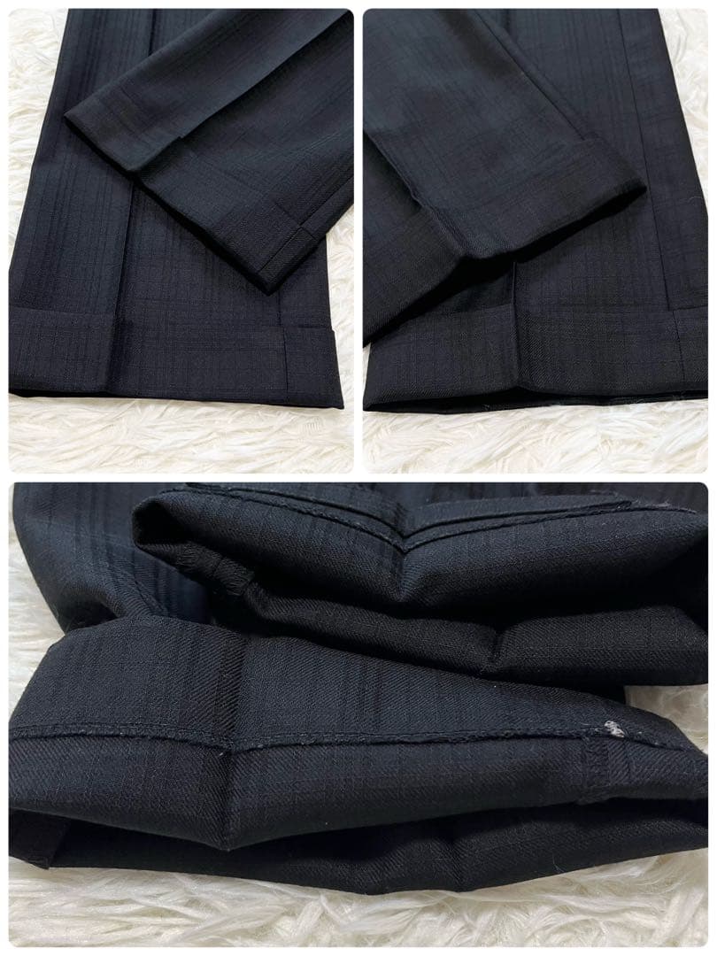 BURBERRYBLACK LABEL スーツ チェック メリノウール 黒