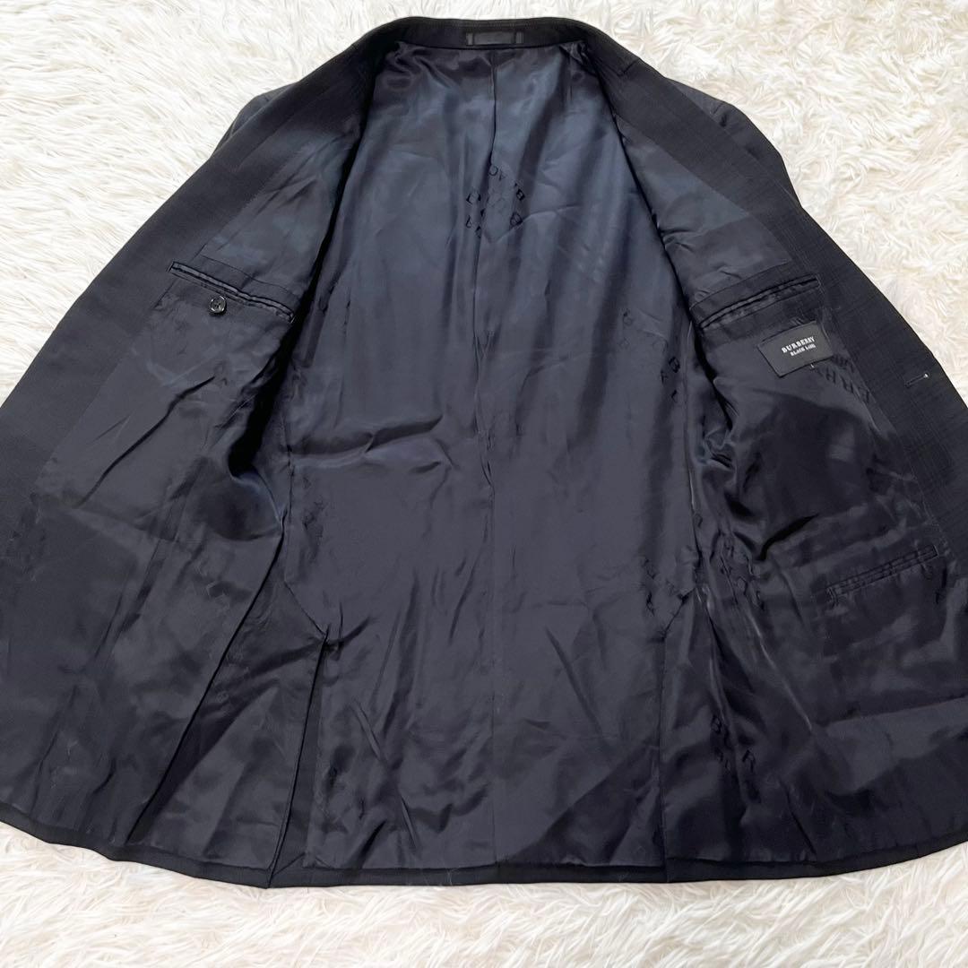 BURBERRYBLACK LABEL スーツ チェック メリノウール 黒
