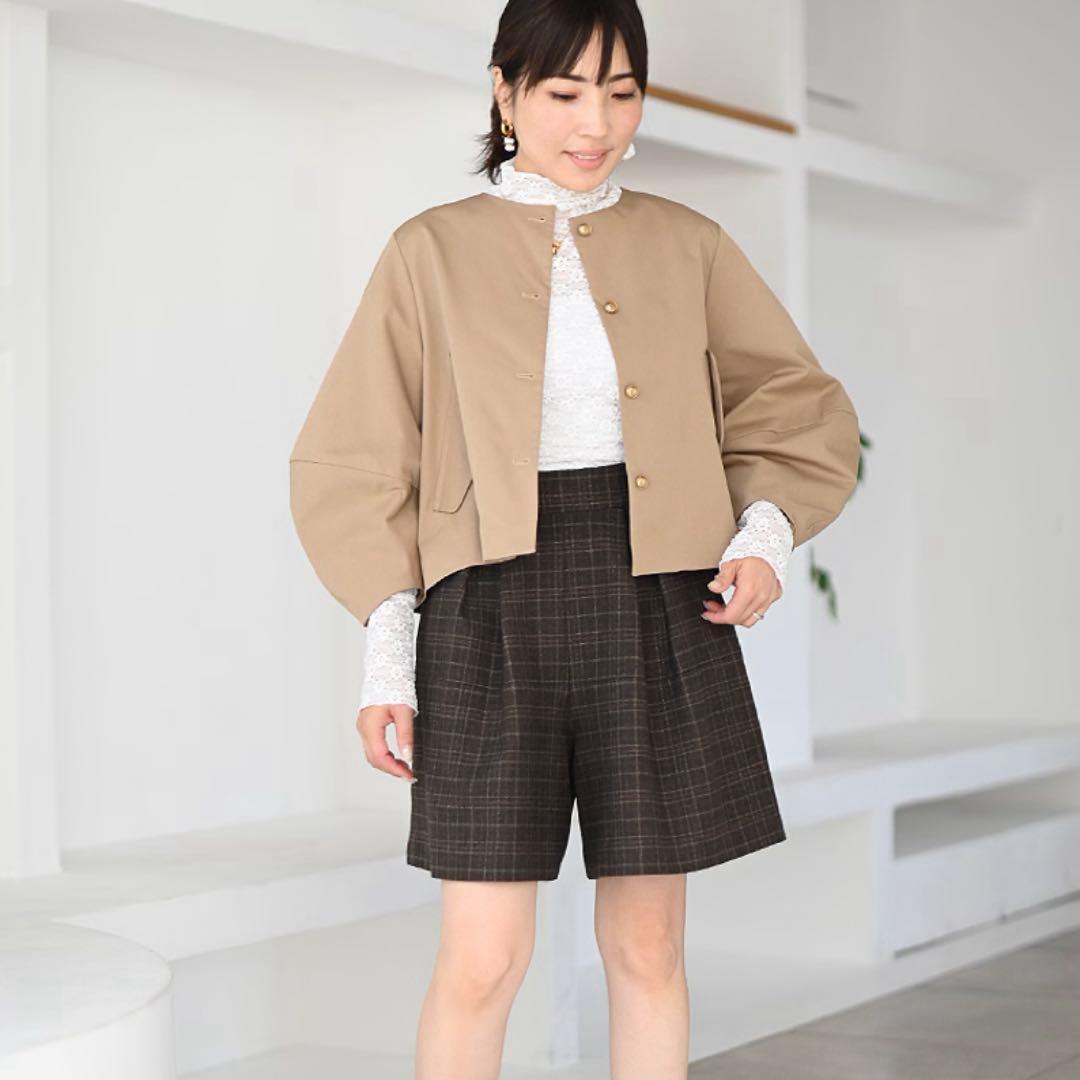 水曜日まで出品♪TREFLE＋1トレフル　プリーツチノジャケット