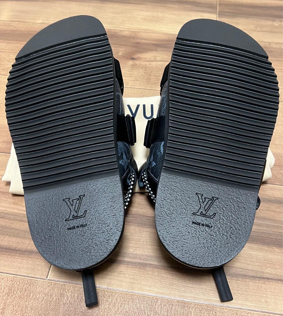 MSCS_004 LV ホノルルライン レザー×ファブリックサンダル サイズ7