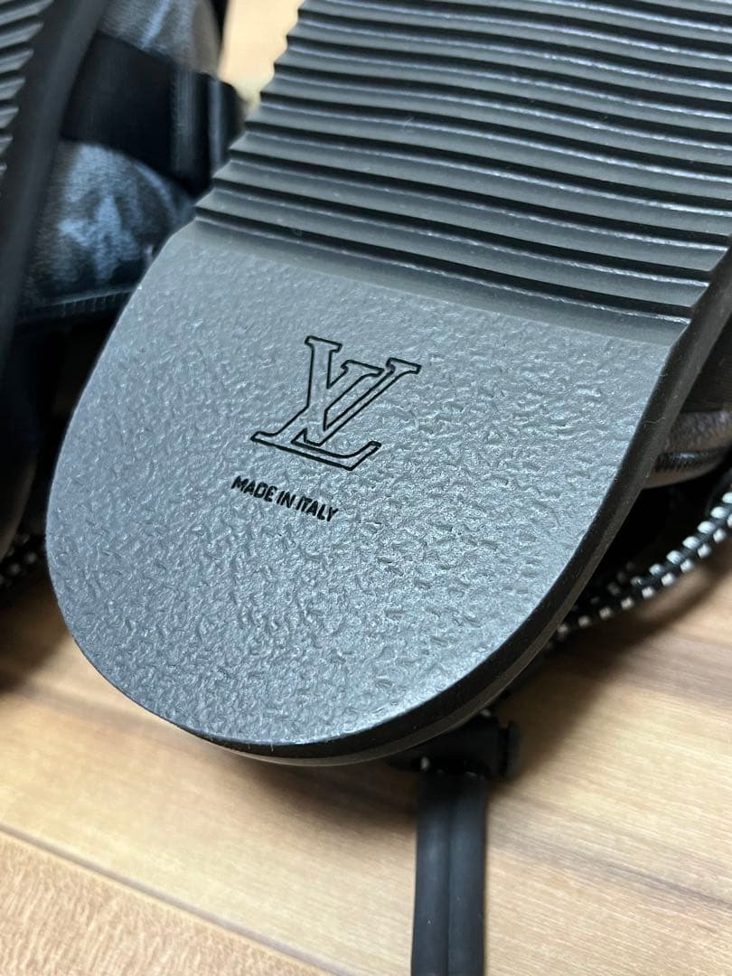 MSCS_004 LV ホノルルライン レザー×ファブリックサンダル サイズ7