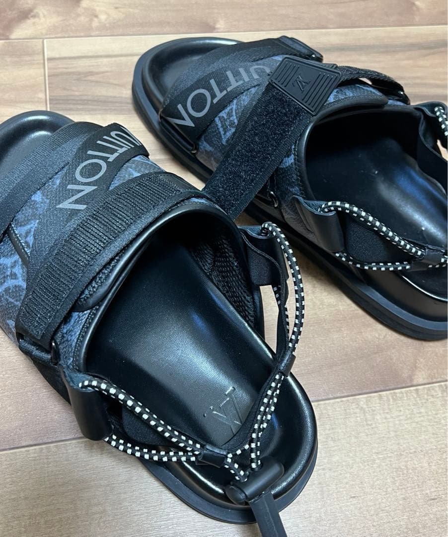 MSCS_004 LV ホノルルライン レザー×ファブリックサンダル サイズ7