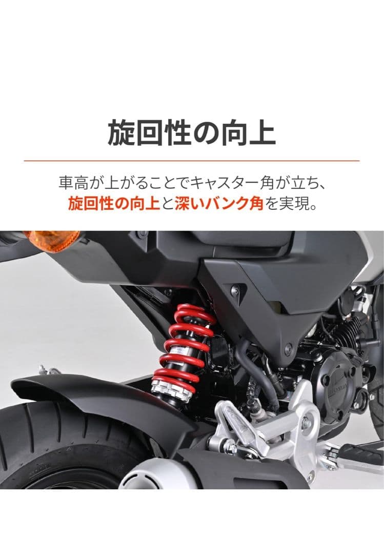 【マサヒコ様】 デイトナ グロム 強化リアサス 車高調整