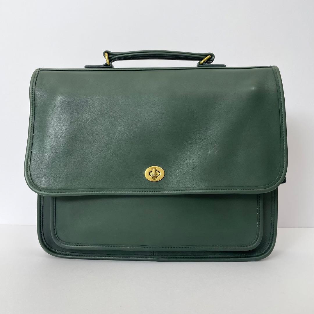 希少 オールドコーチ OLDCOACH ビジネスバッグ ターンロック グリーン