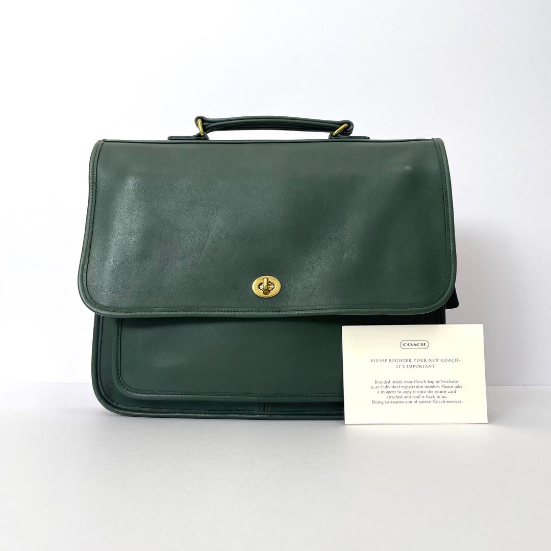 希少 オールドコーチ OLDCOACH ビジネスバッグ ターンロック グリーン