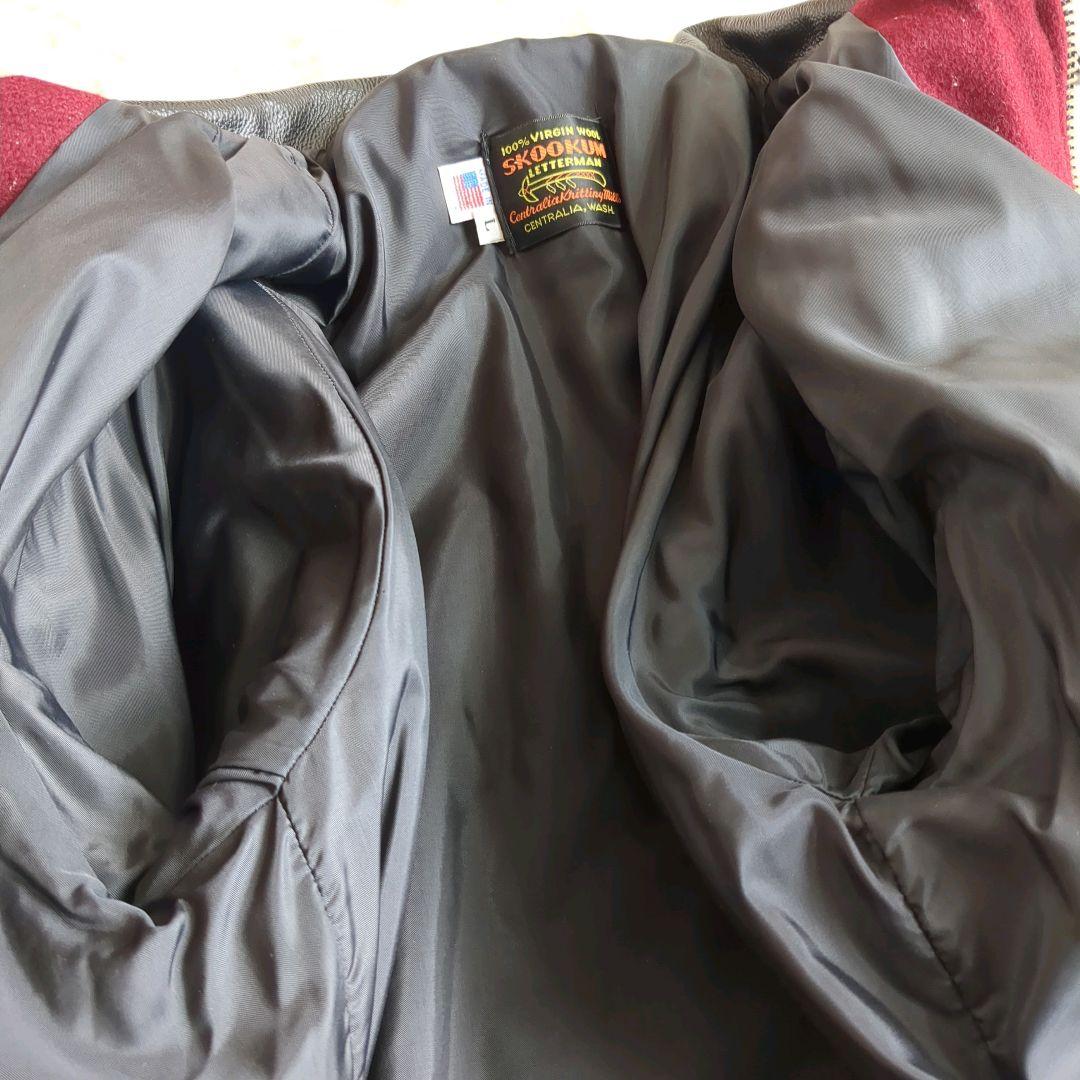 SKOOKUM スクーカム レザースタジャン レターマンジャケット 希少色 L