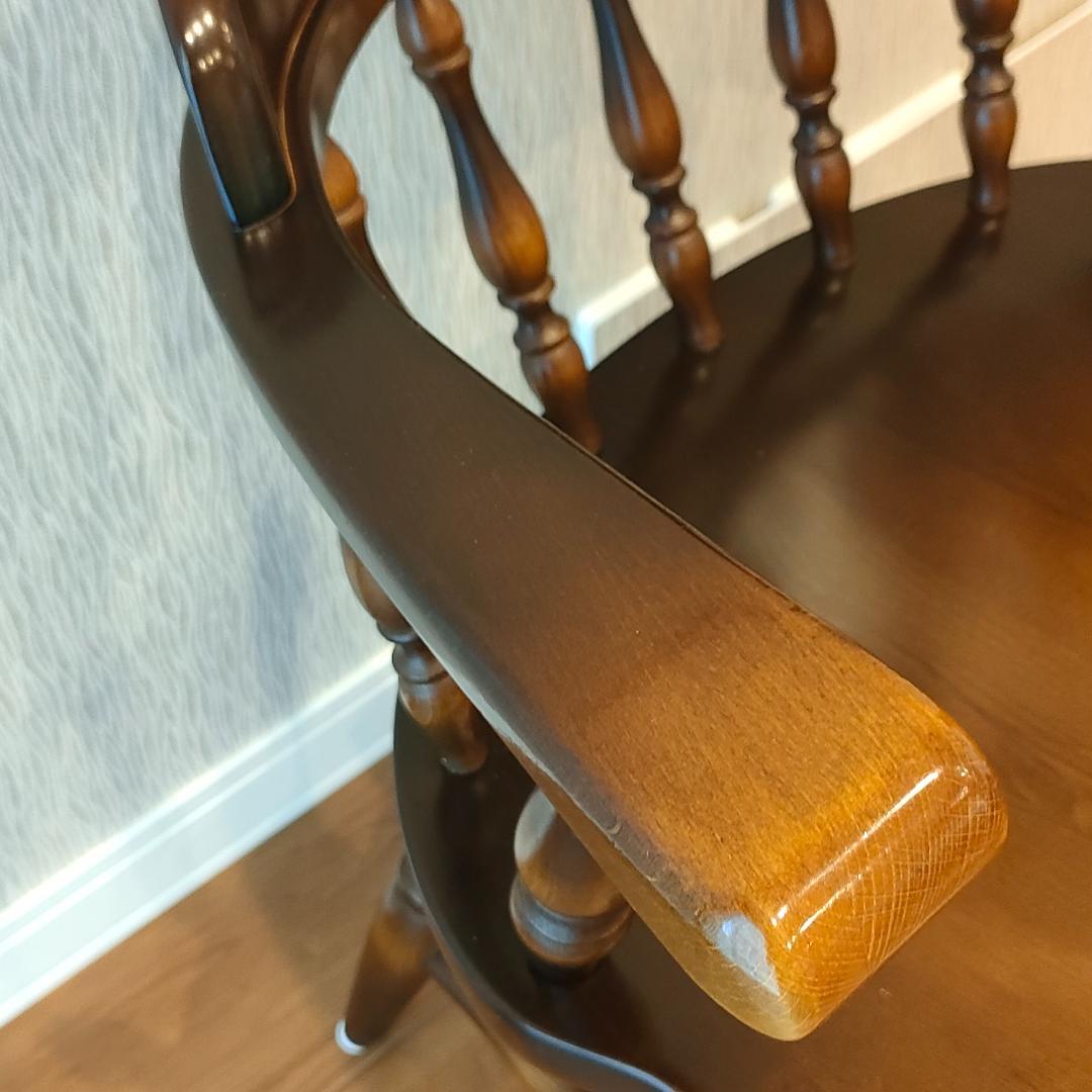 飛騨産業　アームチェア　ダイニングチェア　持ち手　ろくろ脚①