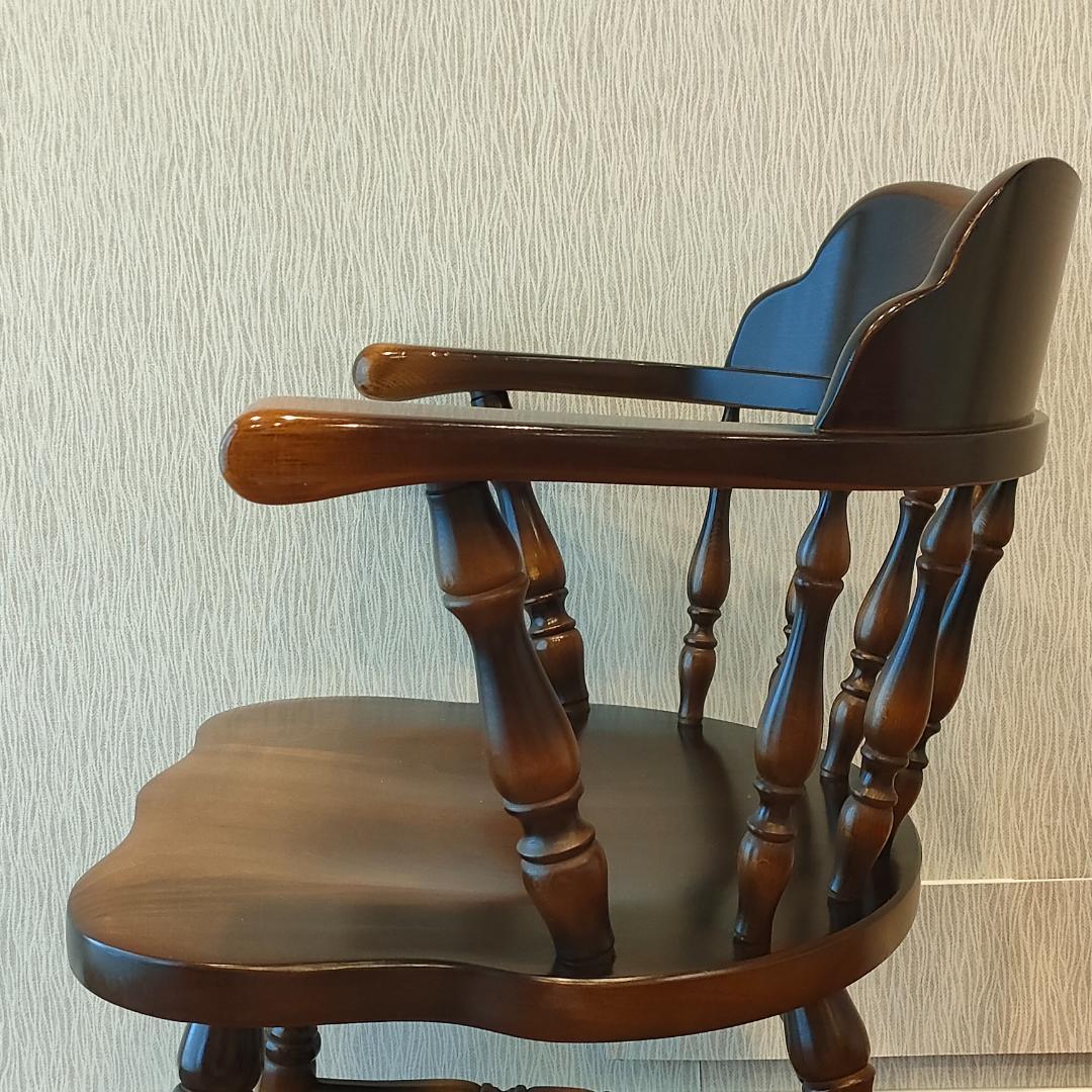 飛騨産業　アームチェア　ダイニングチェア　持ち手　ろくろ脚①