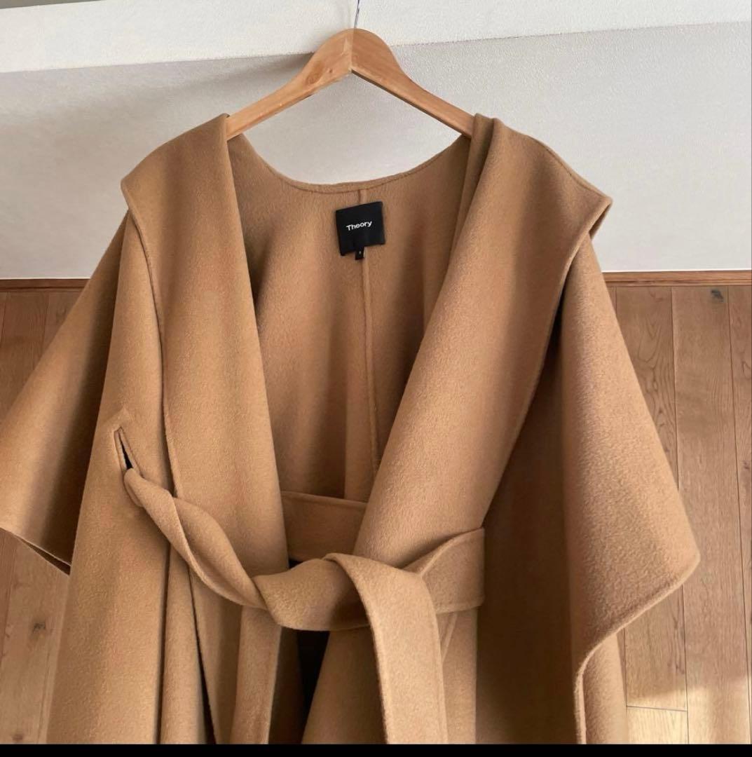 【美品】Theory セオリー ポンチョ ケープ コート　カシミヤmaxmara