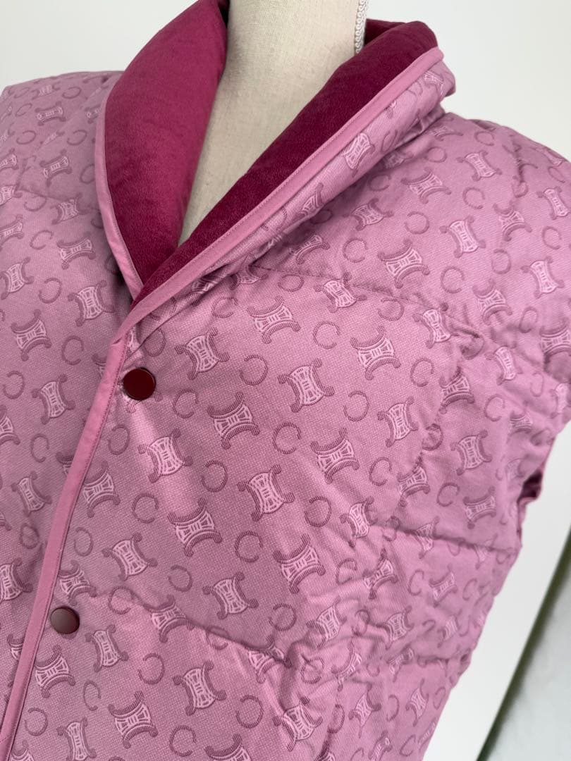 ❣️紫ピンクダウンベスト新品未使用CELINE セリーヌ　ダウンベスト　マカダム柄