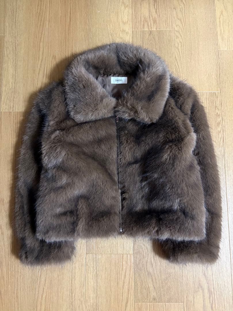 SNIDEL ファーショートコート　BROWN
