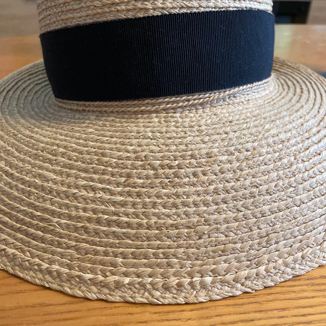 HELEN KAMINSKI ヘレンカミンスキー ラフィア ハット 黒リボン付き