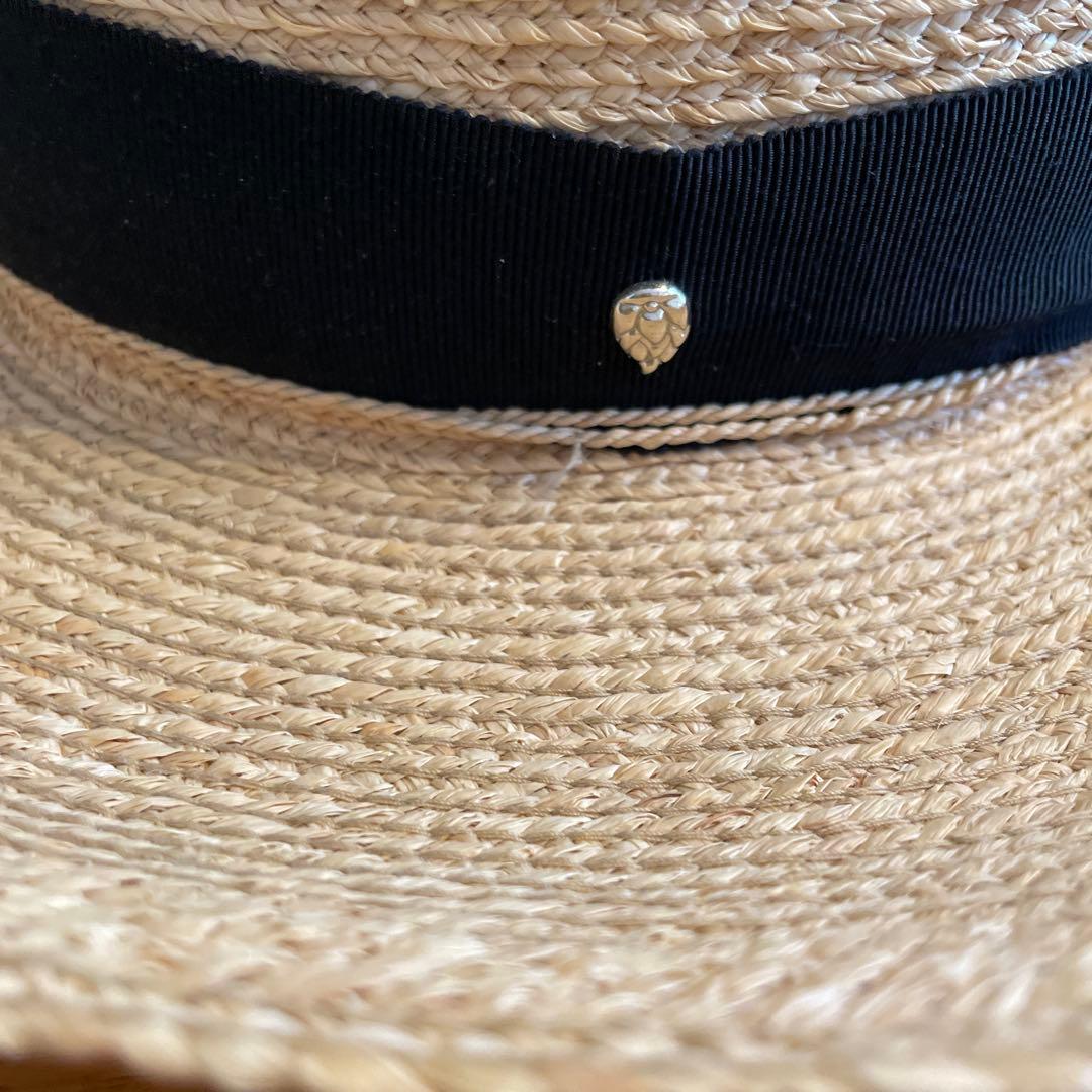 HELEN KAMINSKI ヘレンカミンスキー ラフィア ハット 黒リボン付き