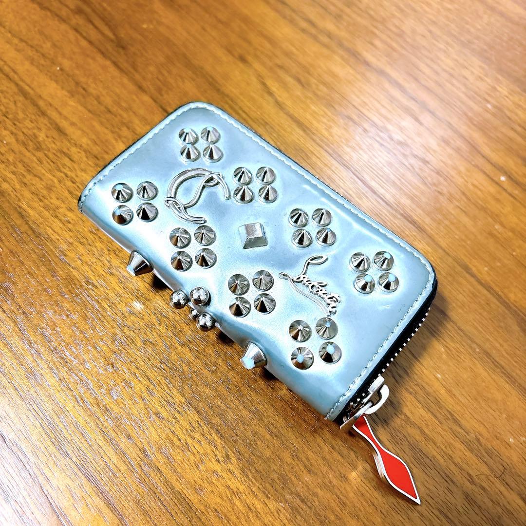 美品✨ルブタン キーケース パネトーネ シルバー グレー ケース
