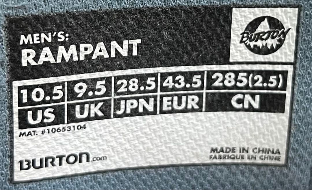 【即日発送】BURTON スノボブーツRAMPANT ランパント 28.5cm