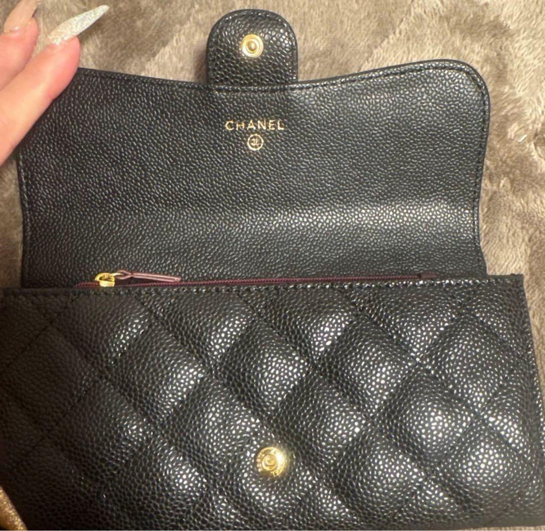 ブラック キルティング 長財布