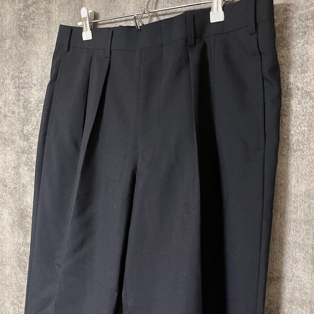 極美品 Burberry バーバリー 通年 ウール ワイドスラックス パンツ