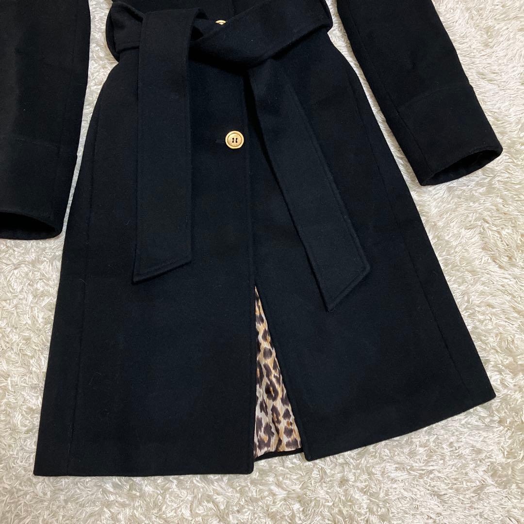 【美品】D&G チェスターコート カシミア ウール ベルト レオパード 38