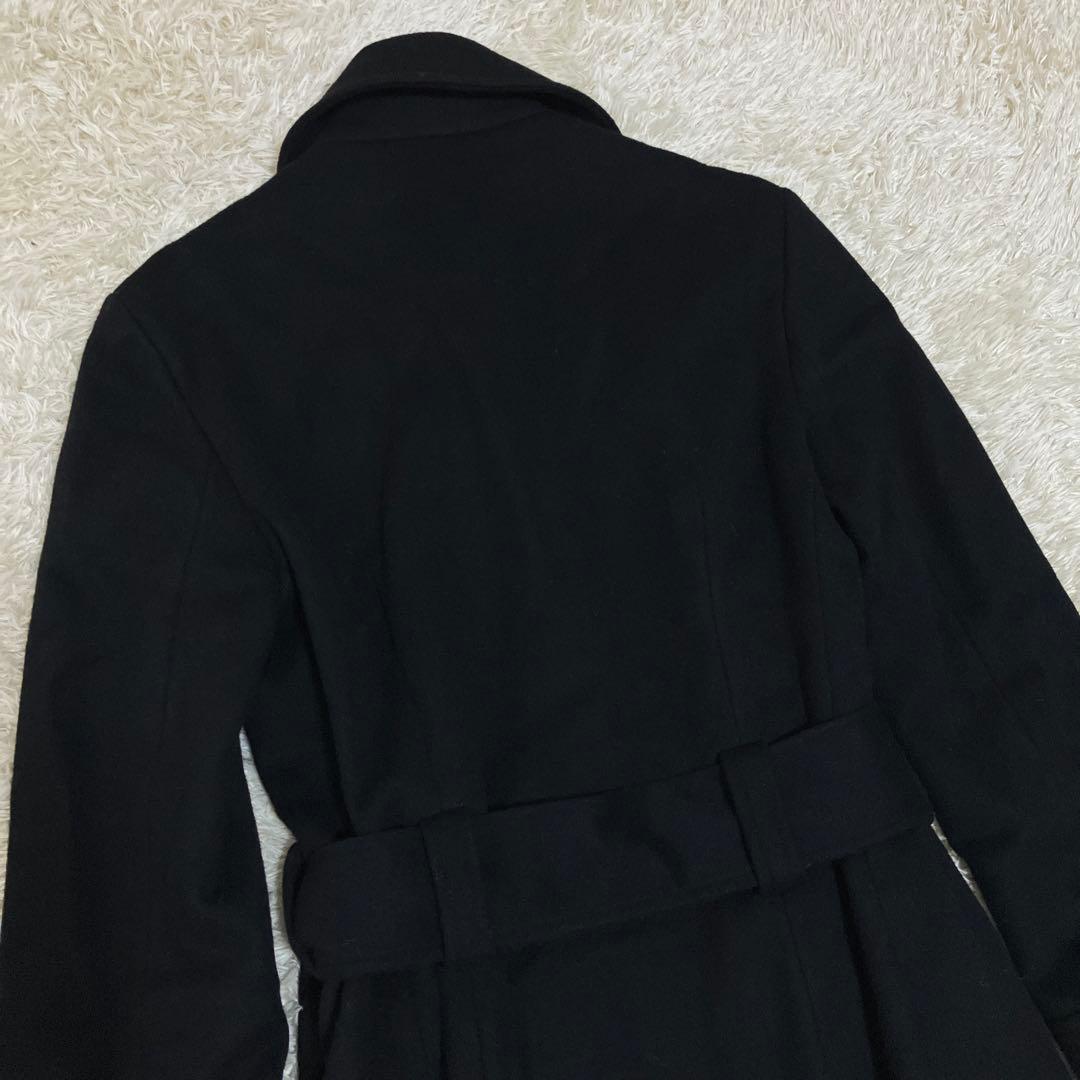 【美品】D&G チェスターコート カシミア ウール ベルト レオパード 38