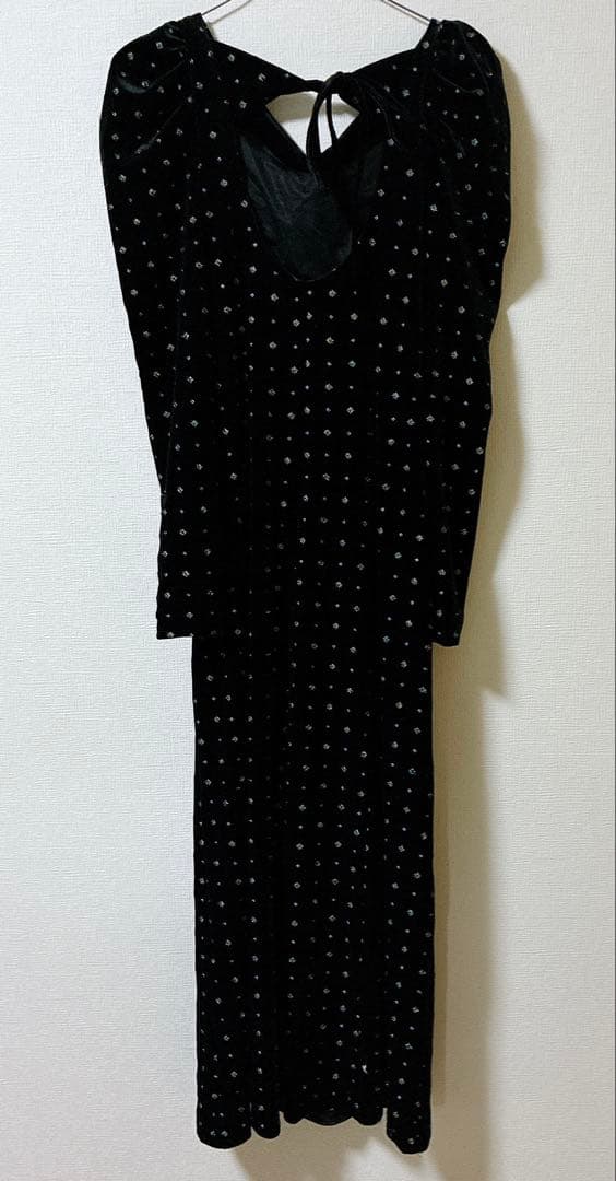 極美品 snidel ベロア刺繍 ワンピース 2024AWブラック S