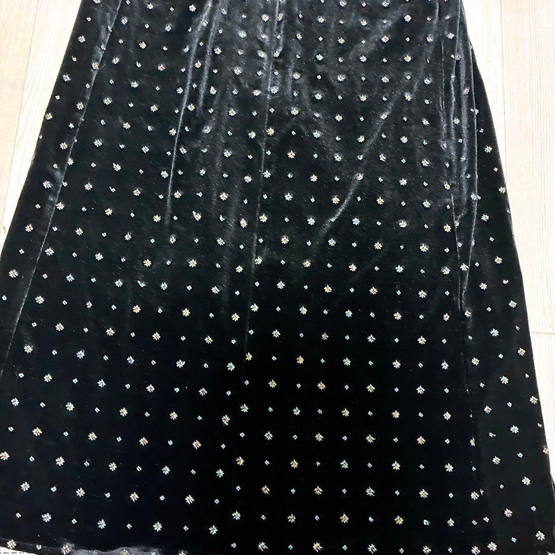 極美品 snidel ベロア刺繍 ワンピース 2024AWブラック S