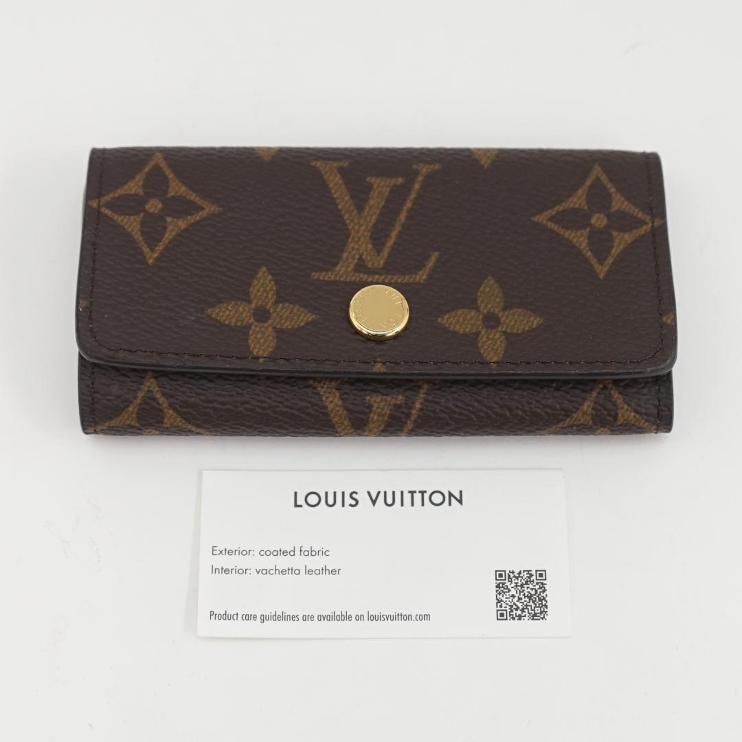 未使用に近い◆ルイヴィトン モノグラム ミュルティクレ4 キーケース ブルー