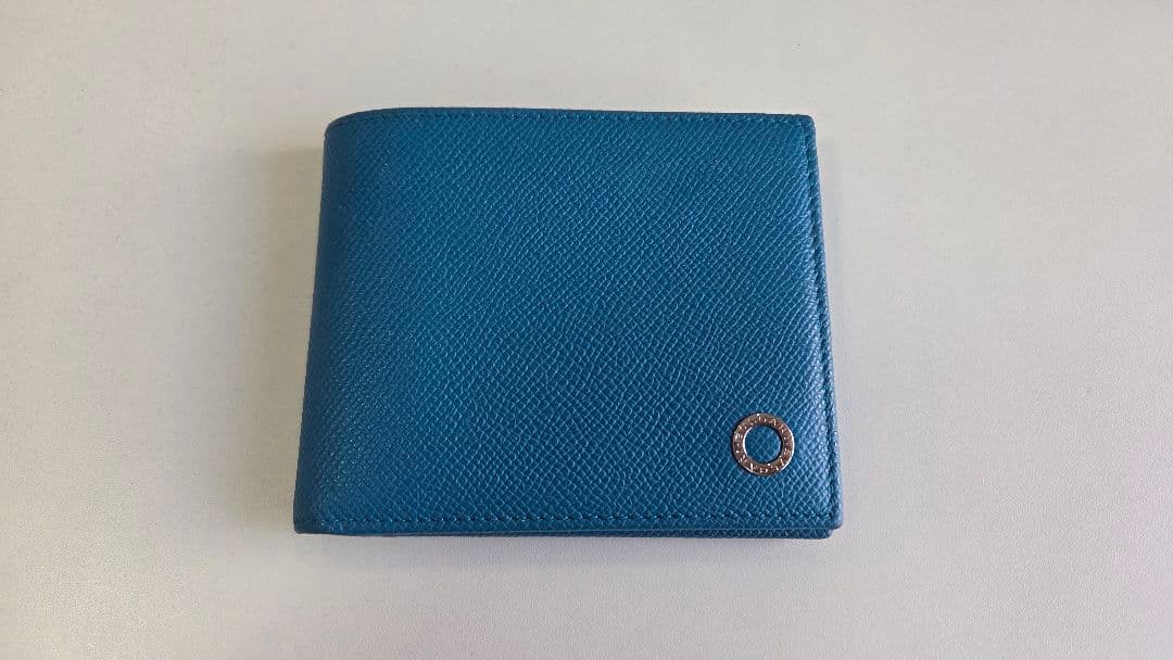 BVLGARI 2つ折り財布 ブルー ブルガリ レディース メンズ 二つ折り財布