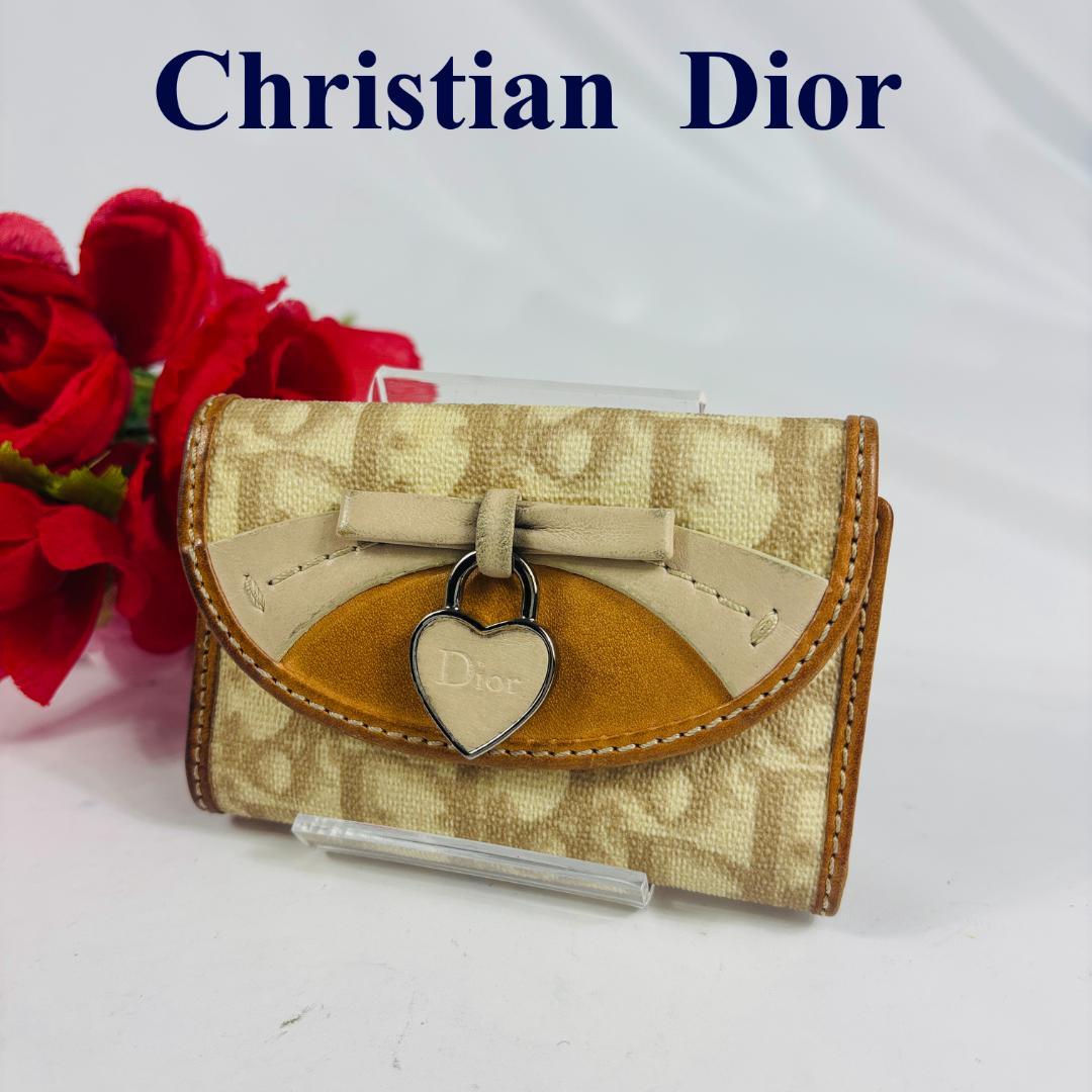 クリスチャンディオール トロッター キーケース　ハート PVC 　レザー
