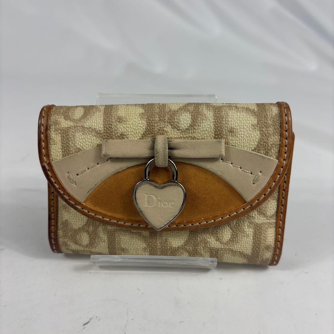 クリスチャンディオール トロッター キーケース　ハート PVC 　レザー