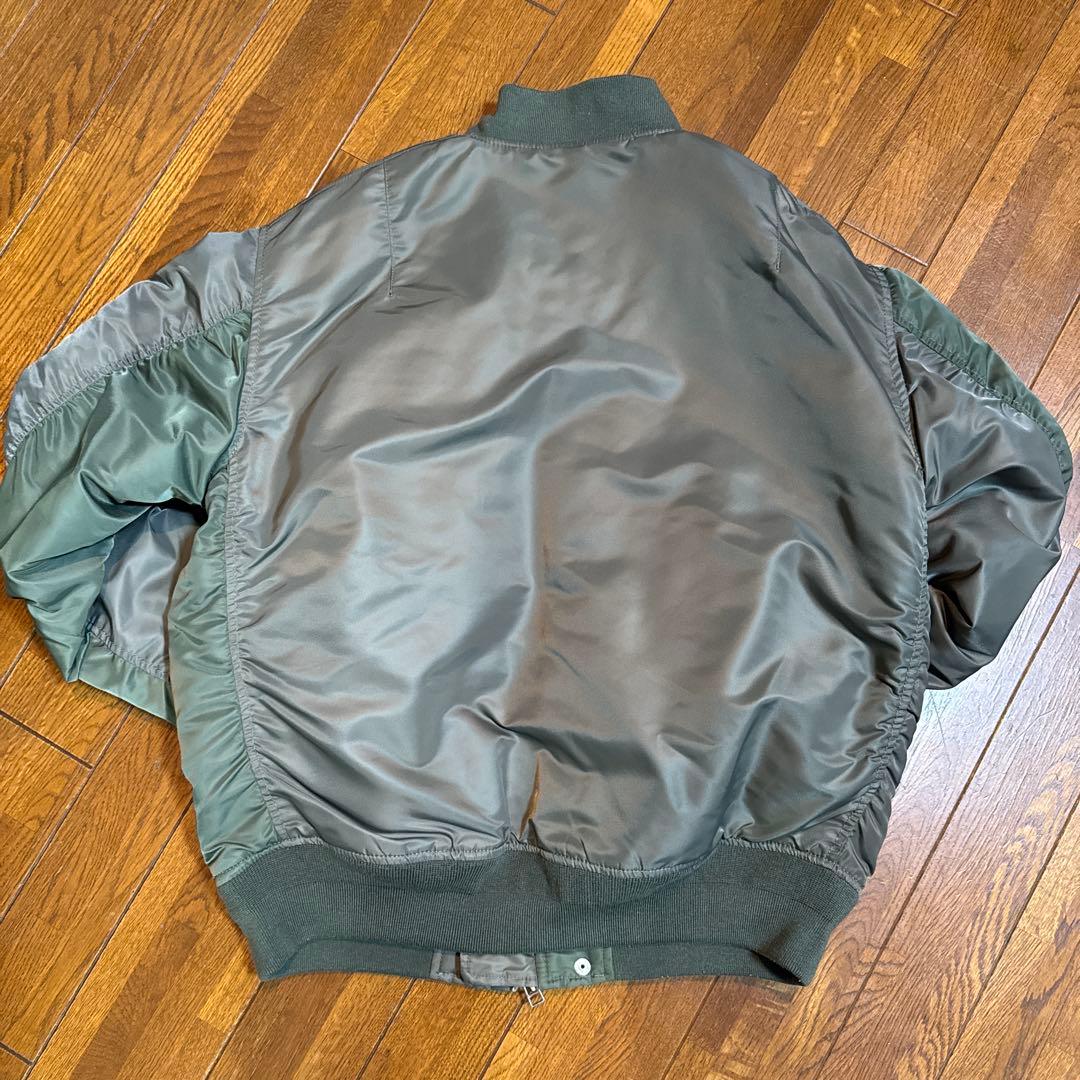 BEAMS MA-1 オリーブクレージーパターン　美品　貴重サイズＬ