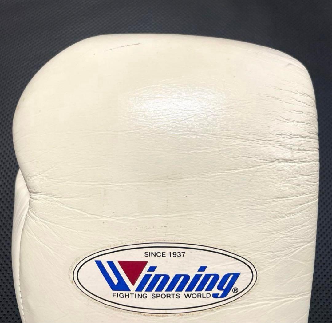Winning ボクシンググローブ 14oz 名前入り　ひもタイプ　ホワイト