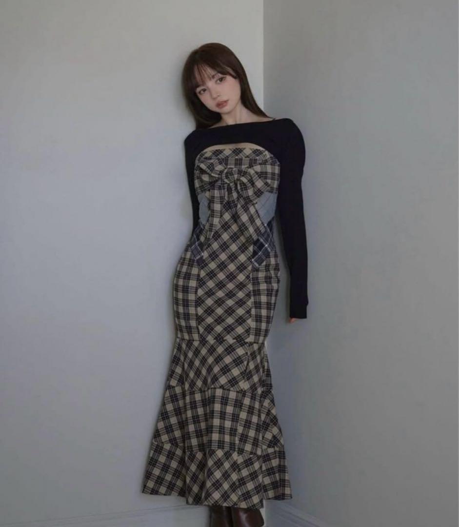 ワンピース ANDMARY juni check dress beige S