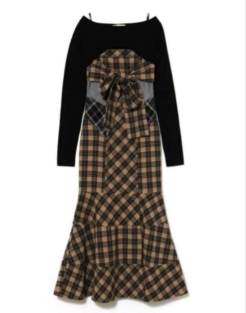 ワンピース ANDMARY juni check dress beige S