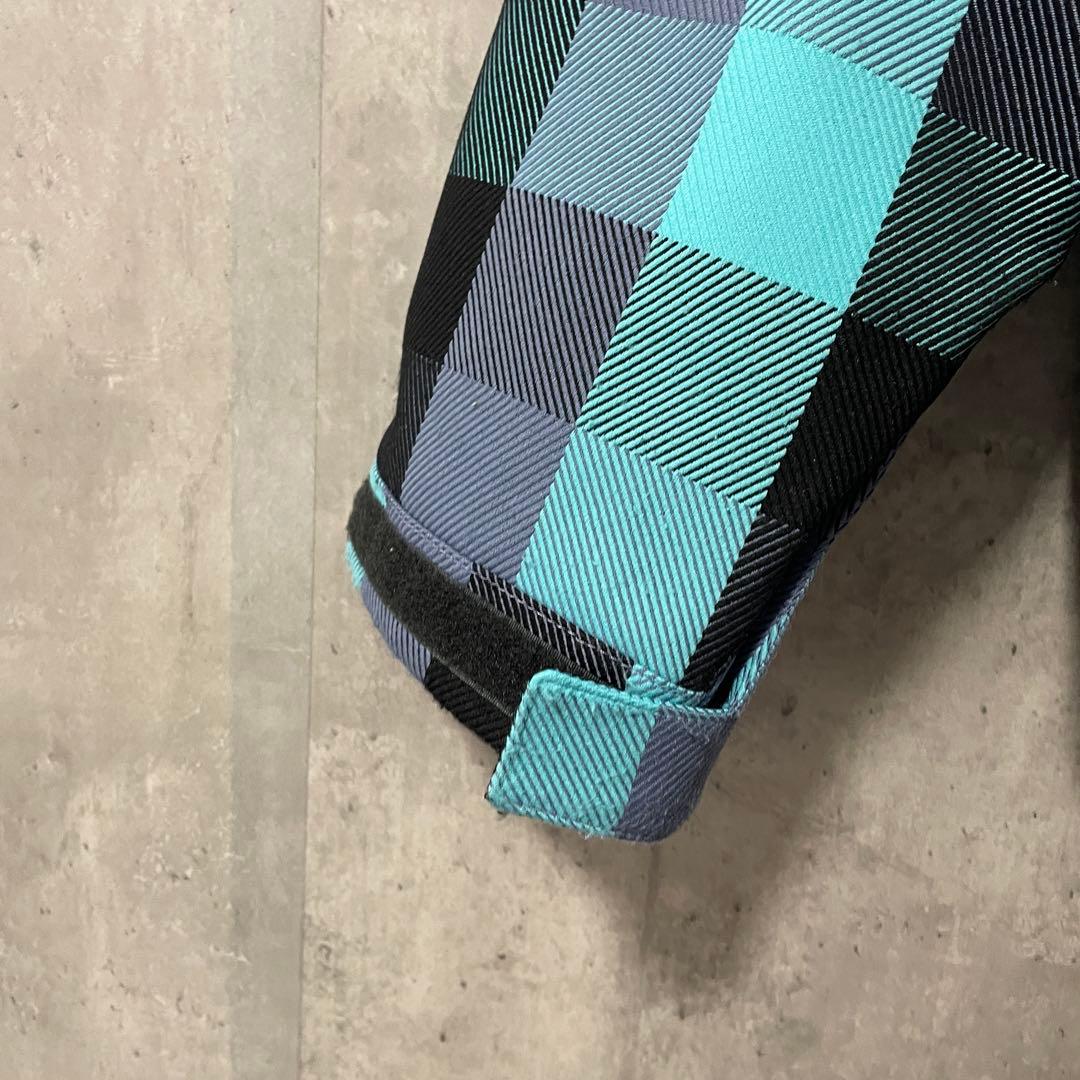 Burtonバートンスキーウェアスノーボードジャケットパーカーフード水色チェック