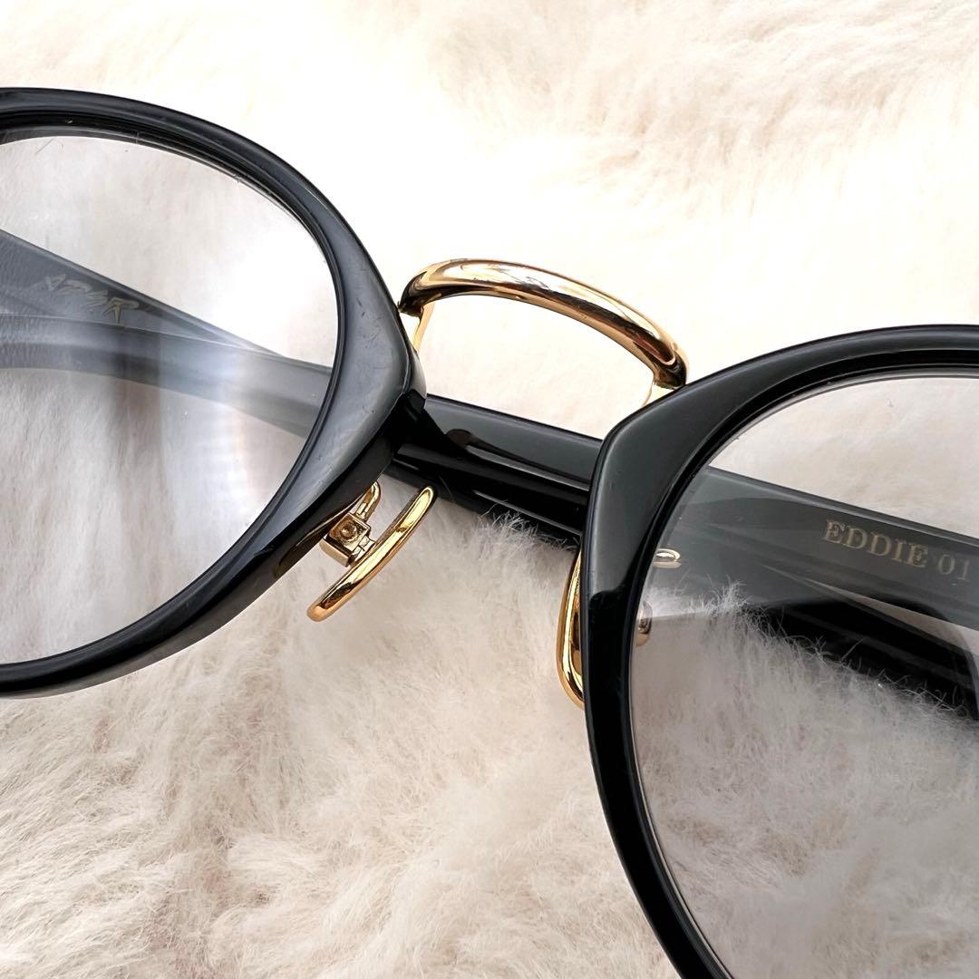 美品✨ A.D.S.R EDDIE 01 メガネ ブラック系 ゴールド 男女兼用
