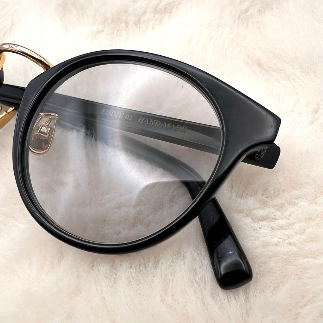 美品✨ A.D.S.R EDDIE 01 メガネ ブラック系 ゴールド 男女兼用