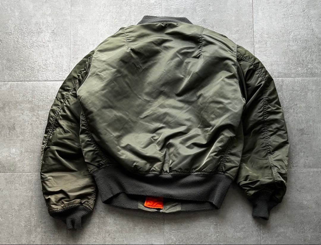 90s USA製　ALPHA MA-1 フライトジャケット　Mサイズ　カーキ