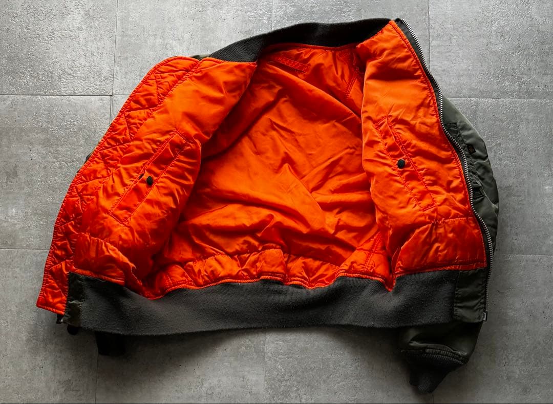 90s USA製　ALPHA MA-1 フライトジャケット　Mサイズ　カーキ