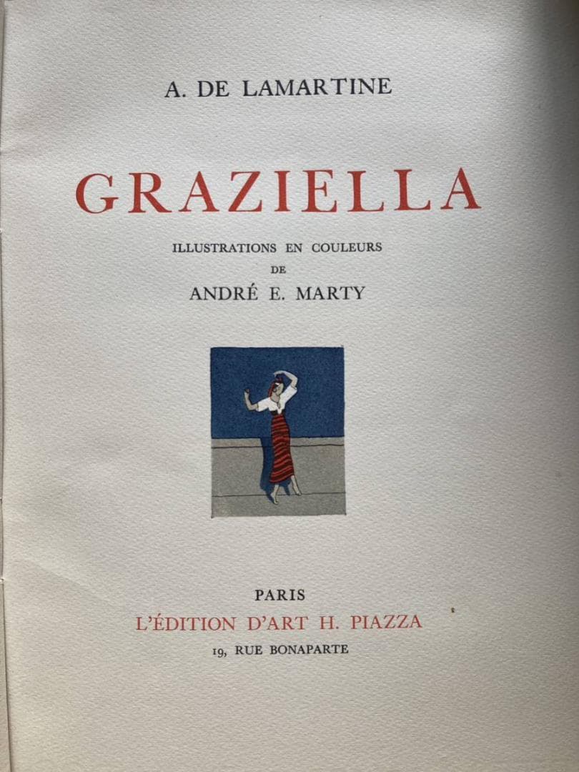 ラマルティーヌ著⭐️A.E.マルティ挿絵本『Graziella』1948年