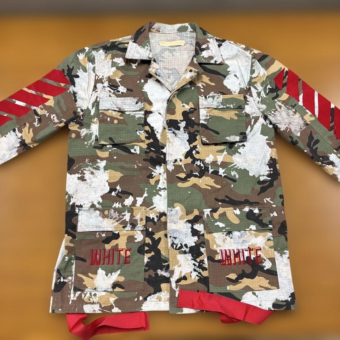 美品　OFF-WHITE オフホワイト ジャケット ミリタリー カモフラ 迷彩