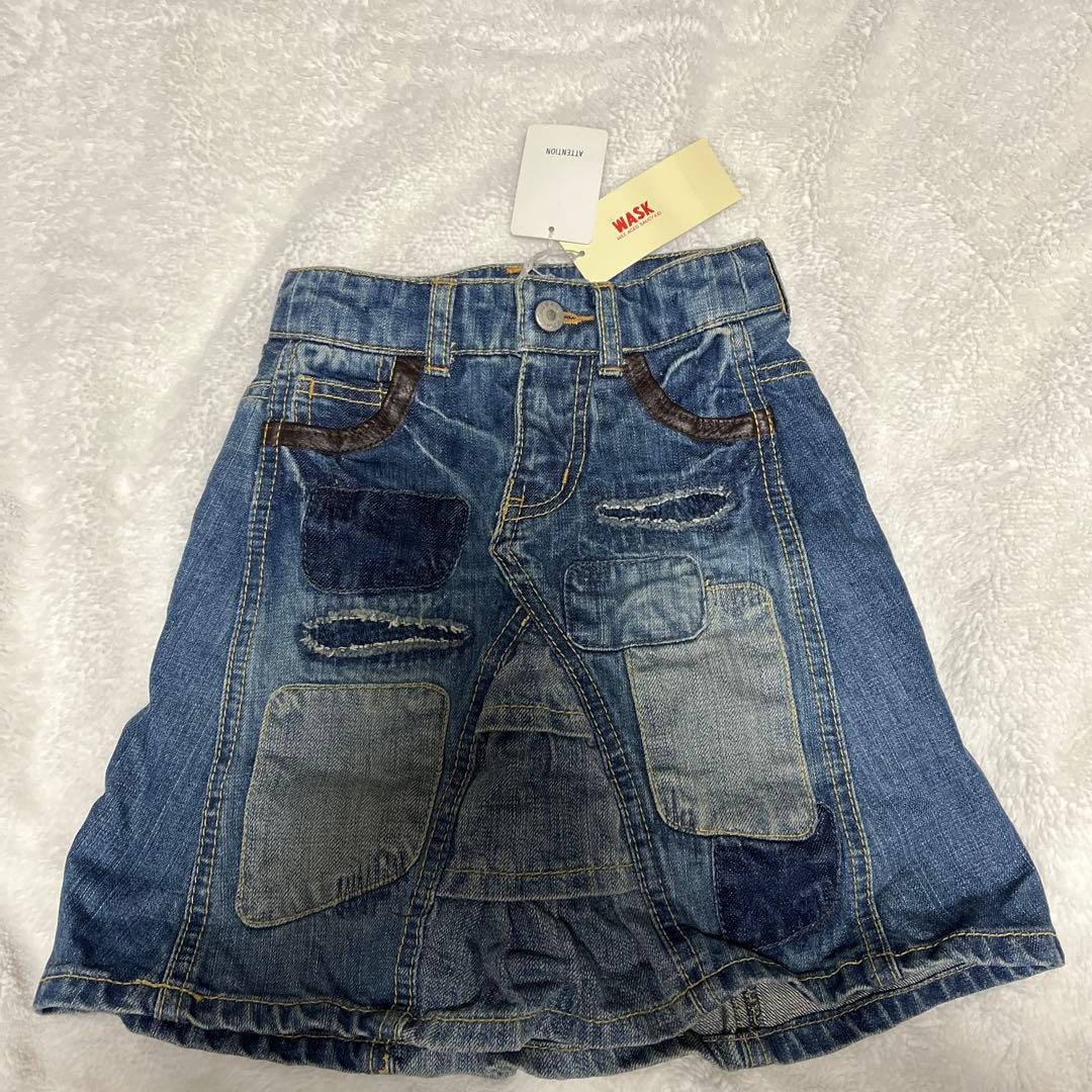WASK ワスク　デニムスカート　リメイク風　90㎝